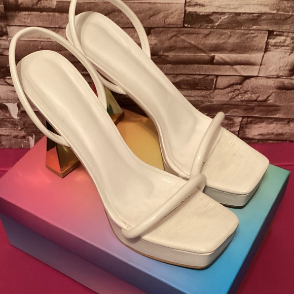 Unbranded Elegant White Women's Sandals heel 11 - Picture 1 of 10